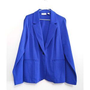 Chicos Women’s Blazer Jacket Size 2 Large Royal Blue Long Sleeve